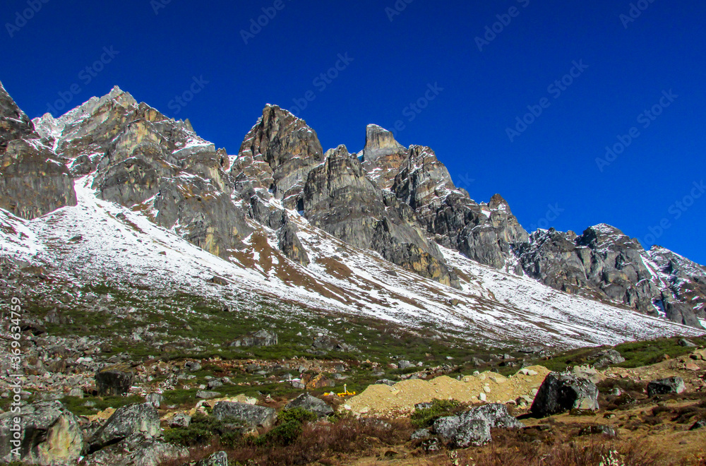 mountain landscape with snow