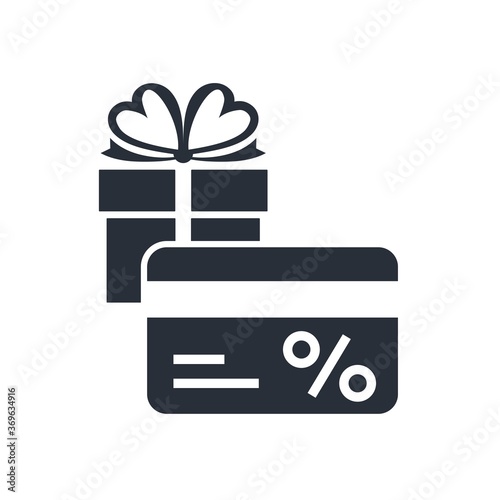 Gift and discount card. Vector icon isolated on white background.