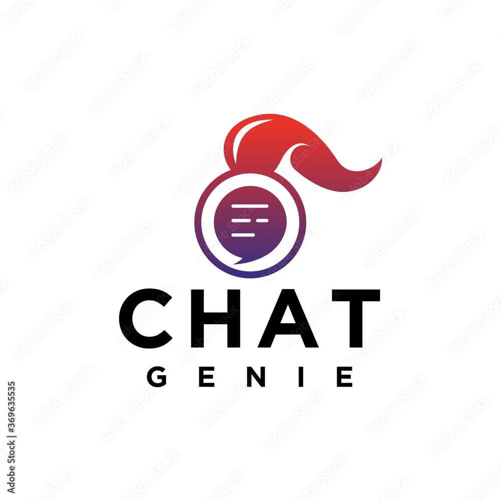 creative chat genie logo icon