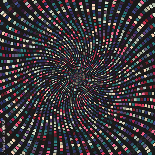 Abstract Colorful Blocks Vortex Art Design Background