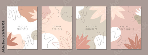 Set of abstract creative artistic templates with autumn concept. Universal cover Designs for Annual Report, Brochures, Flyers, Presentations, Leaflet, Magazine.