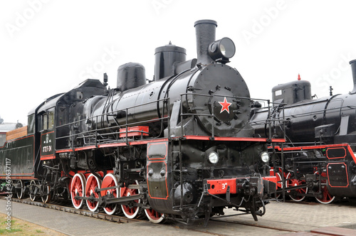 Soviet steam locomotive of the first half of the 19th century series Em in the Museum of Railway Engineering