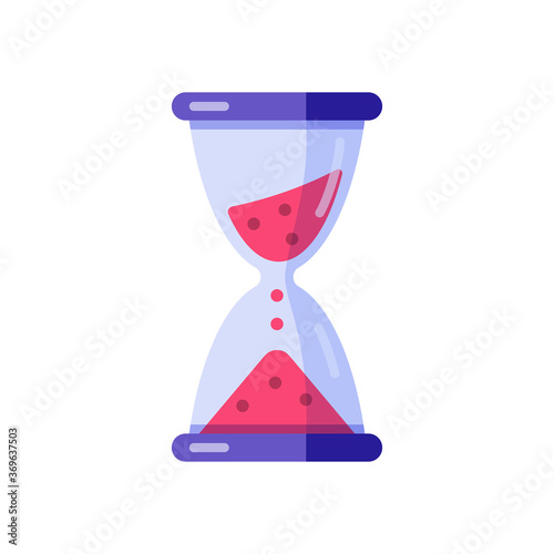 Hourglass sandglass clock time vector flat illustration
