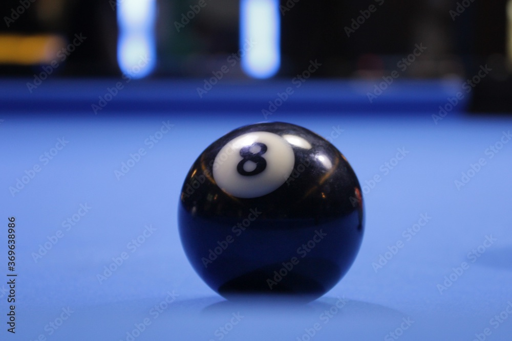 Fototapeta premium Black billiard ball number 8