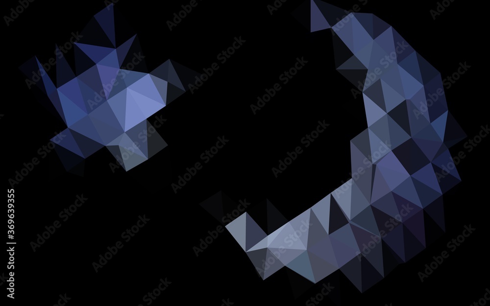 Dark Black vector abstract polygonal cover. Geometric illustration in Origami style with gradient. Brand new style for your business design.