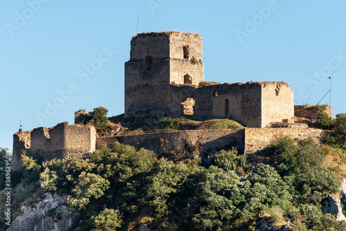 Castle of Ocio , ruins of a medieval castle of Kingdom of Navarre in Inglares Valley, Alava in Spain photo
