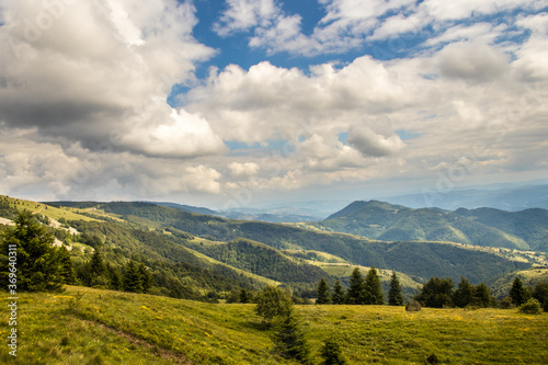 Beautiful hills  forest and meadows on Golija mountain in Serbia