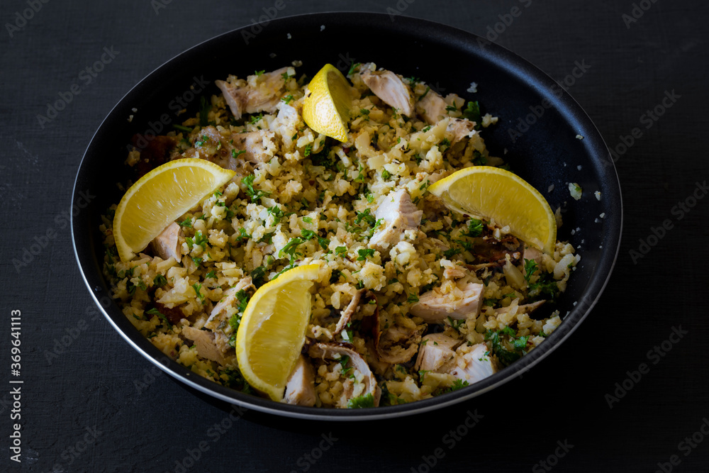 Greek-Style Chicken with Cauliflower Rice, lemon and Parsley Greek-Style Chicken with Cauliflower Rice, lemon and Parsley