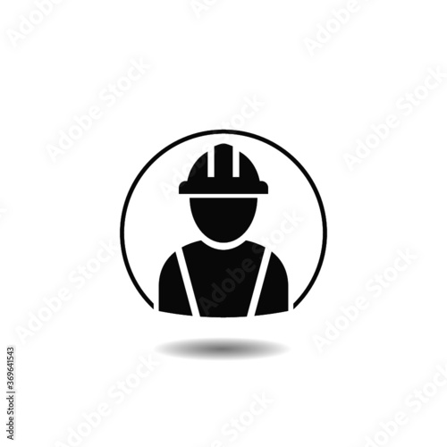 Worker icon with shadow