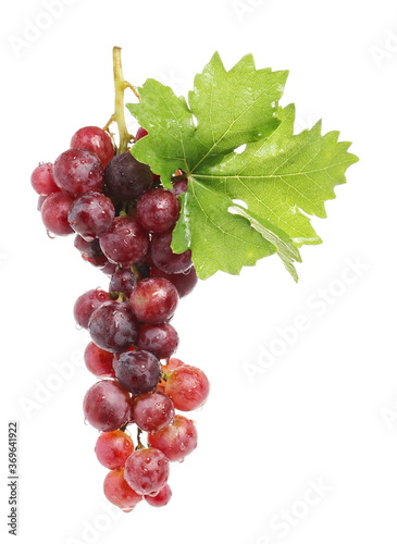 Fresh cardinal table grapes, grapevine isolated on white background with clipping path