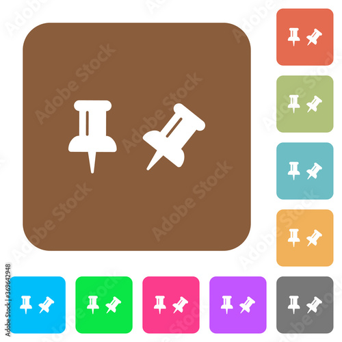 Toggle pin rounded square flat icons photo