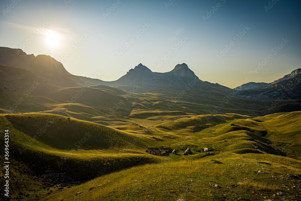 mountain landscape in the morning sun