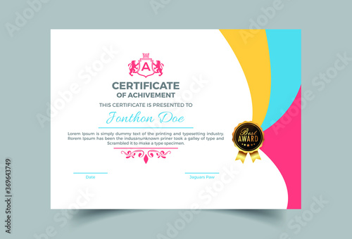 Corporate Professional Certificate Template Design