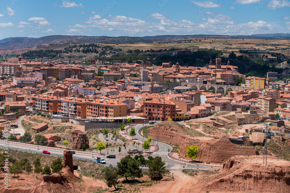 Aerial view of the city of Teruel in Spain