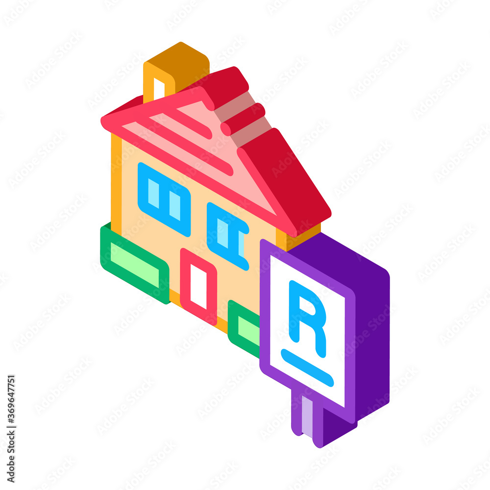 house rent icon vector. isometric house rent sign. color isolated symbol illustration house rent icon vector. isometric house rent sign. color isolated symbol illustration
