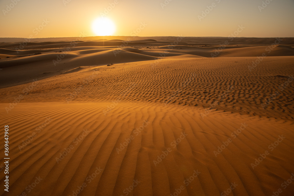 Naklejka Oman A'Sharqiyah desert in sunset