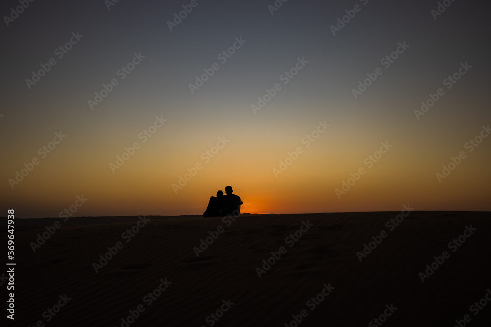 Oman A'Sharqiyah desert in sunset