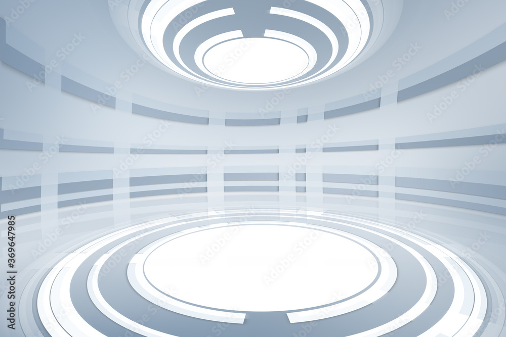 Obraz premium Empty room interior futuristic background. 