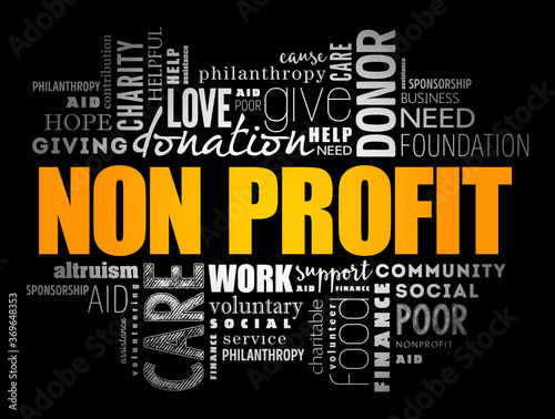 Non Profit word cloud, social concept background