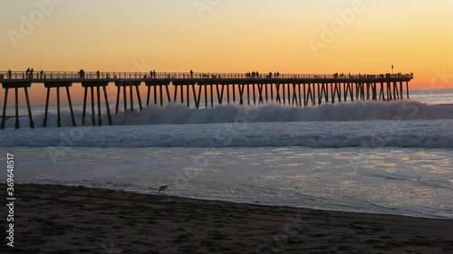 sunset on the beach in Hermosa Beach Los Angeles