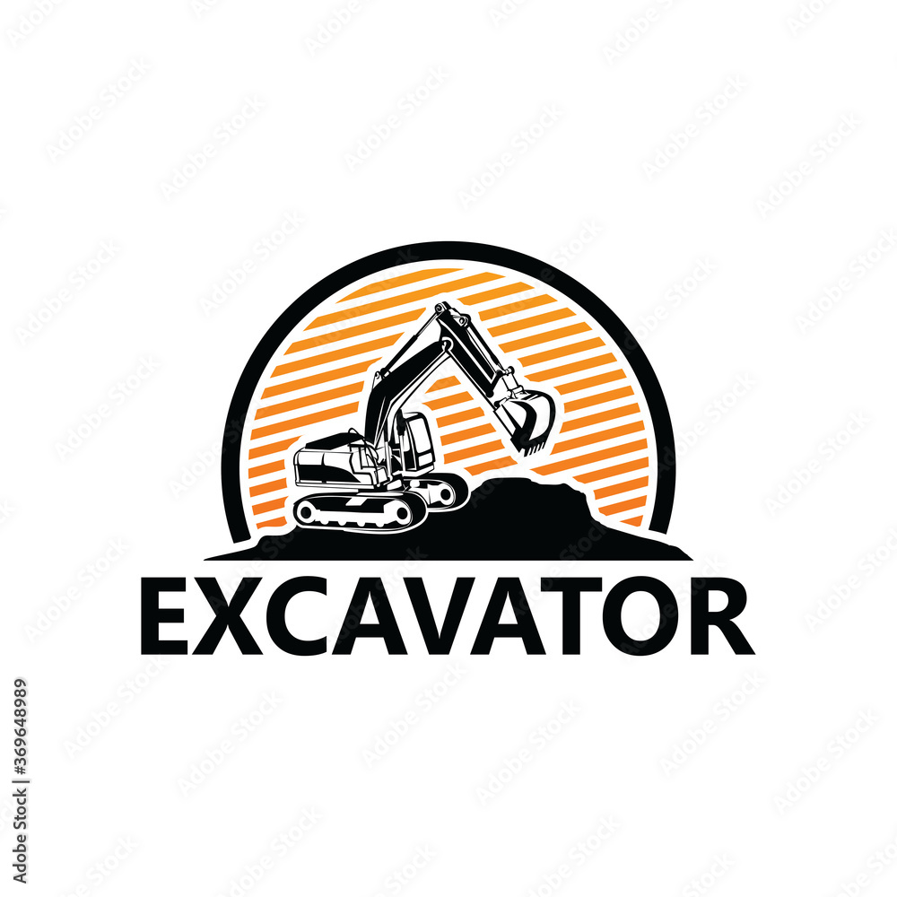 Excavator Logo Template Design Vector