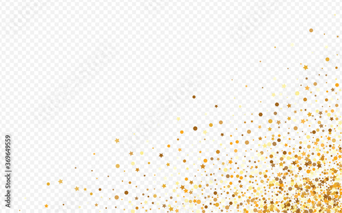 Golden Confetti Festive Transparent Background.  photo