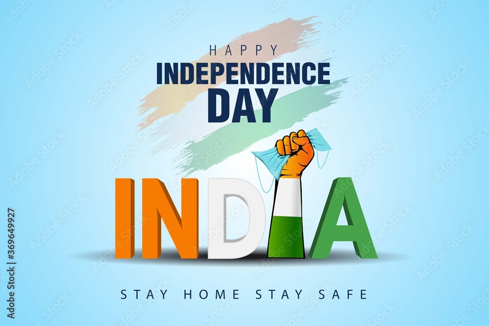 happy independence day india. covid-19, coronavirus concept Stock