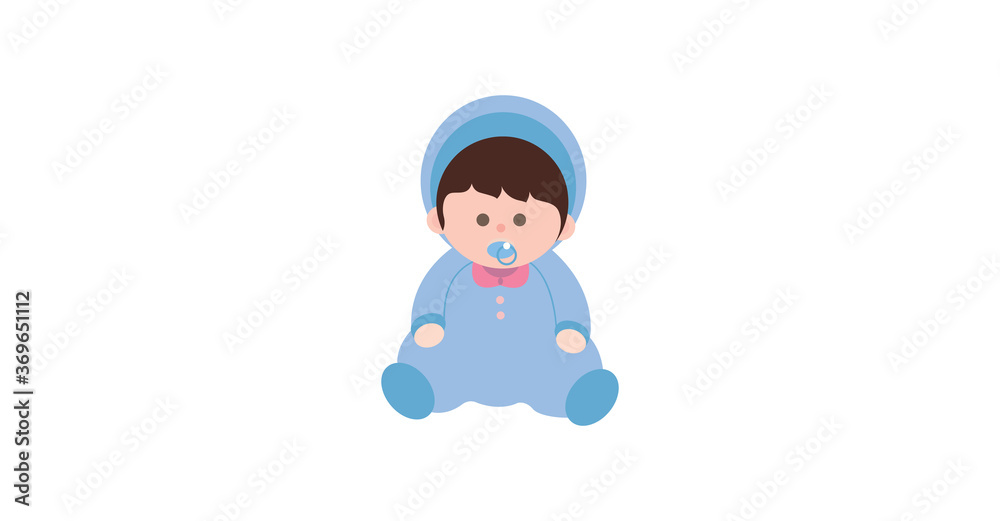 Cute baby sucking nipples. Vector flat cartoon illustration Cute baby sucking nipples. Vector flat cartoon illustration