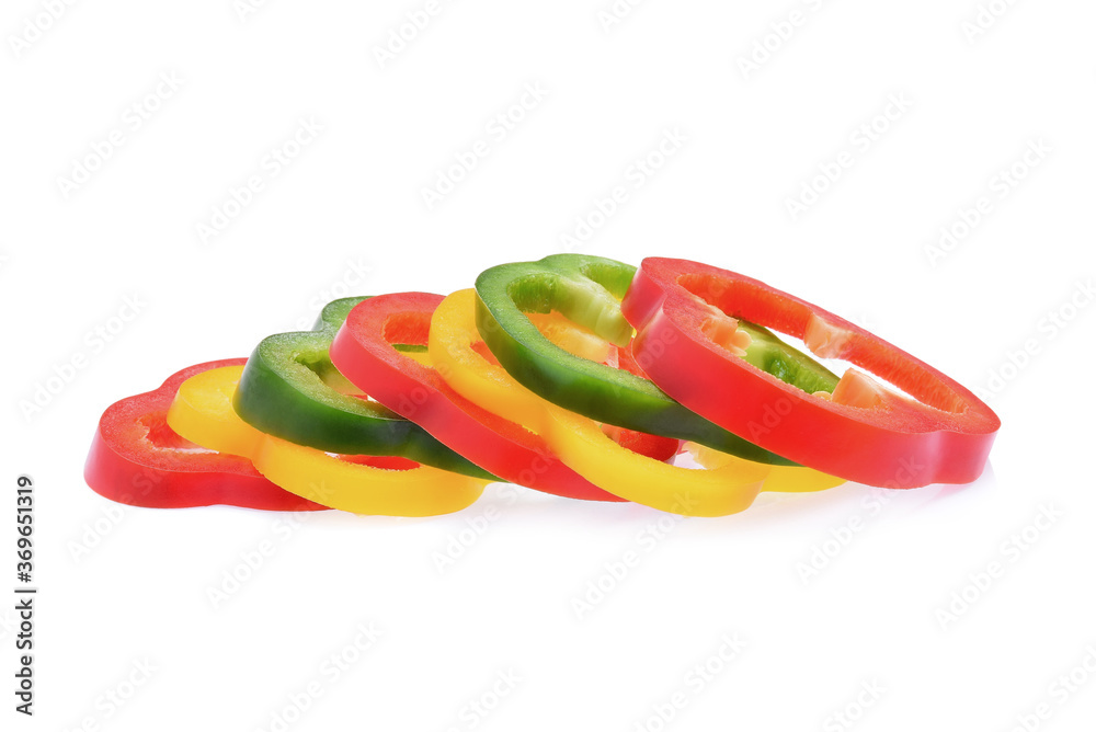 Sliced pepper isolated on white background Sliced pepper isolated on white background