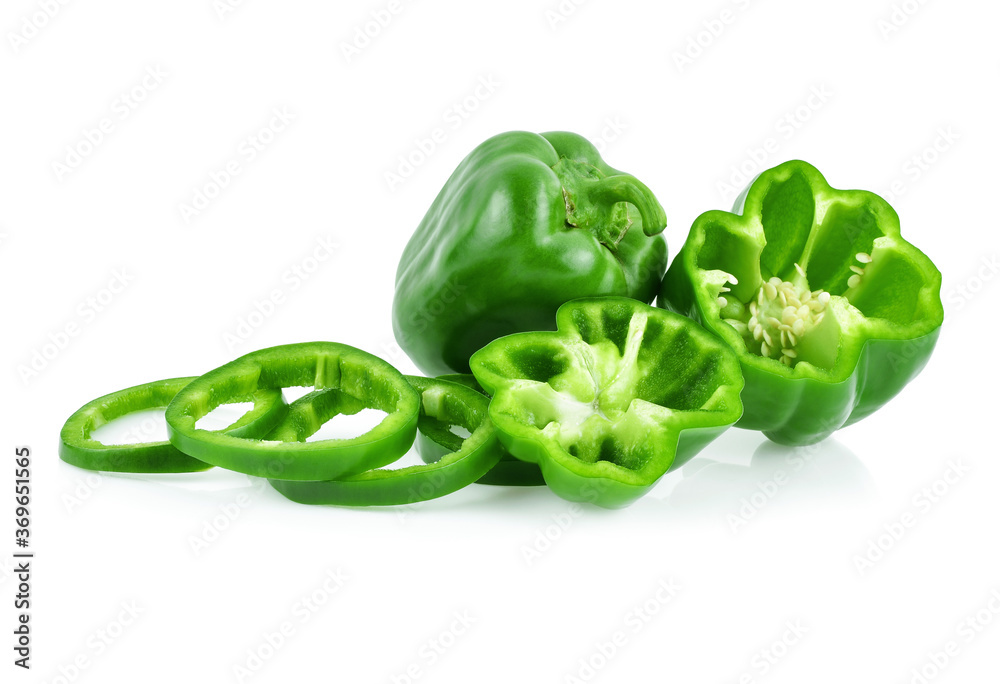 Green peppers isolated on white background Green peppers isolated on white background