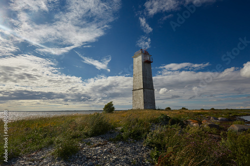 beautiful Saaretuka lighthouse on Saaremaa island in Estonia