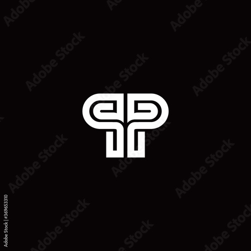 PP monogram logo with abstract line