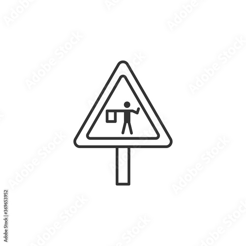 Road Flagger Modern Simple Outline Vector Icon