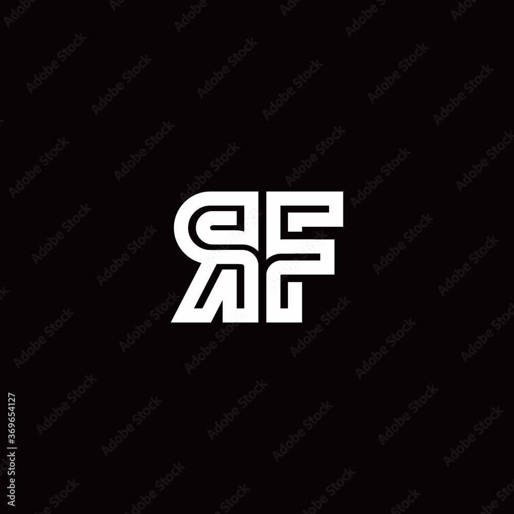 RF monogram logo with abstract line RF monogram logo with abstract line