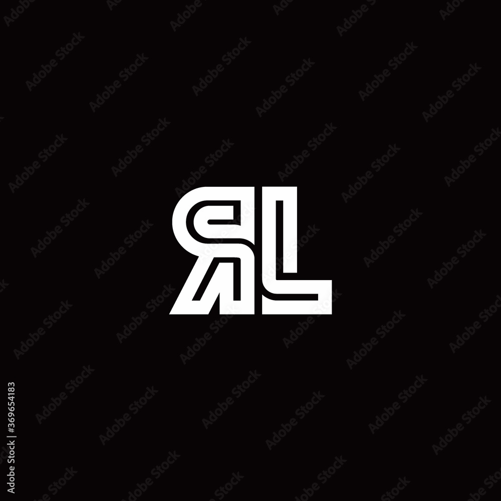 RL monogram logo with abstract line RL monogram logo with abstract line