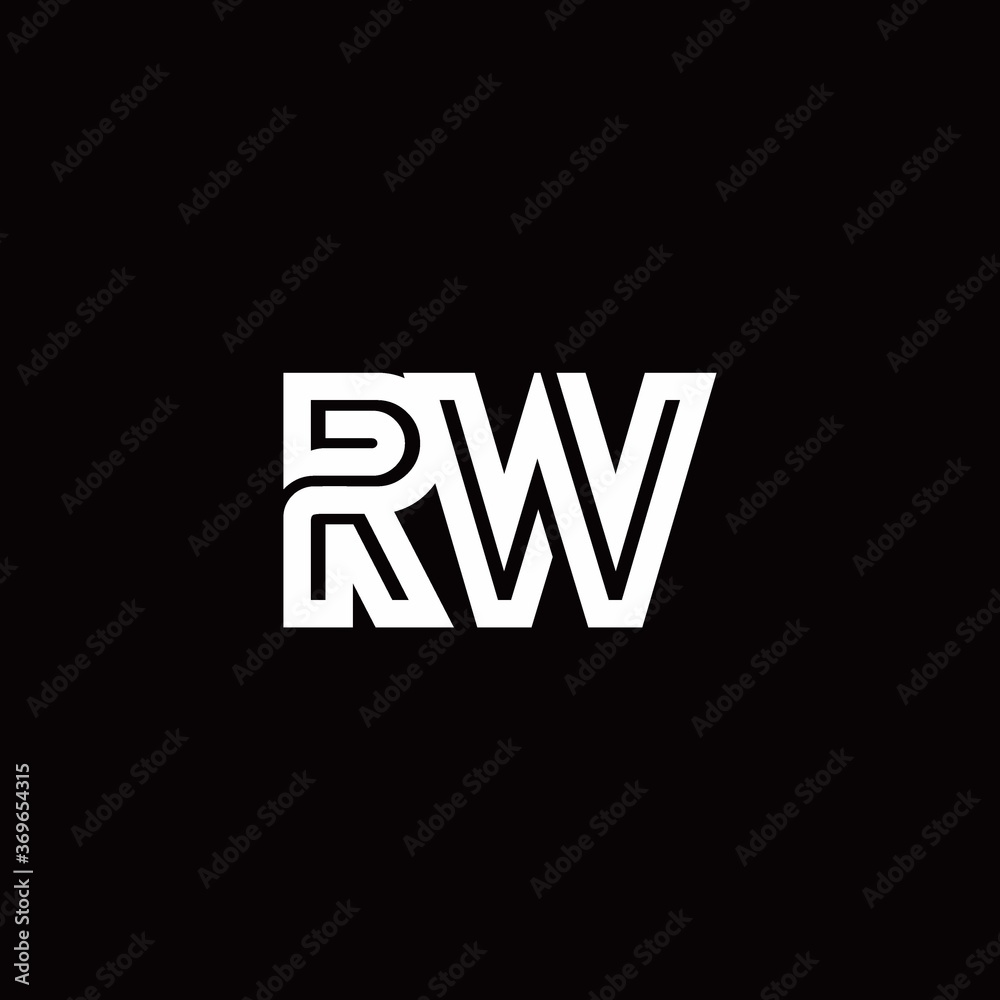 RW monogram logo with abstract line RW monogram logo with abstract line