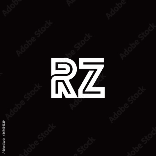 RZ monogram logo with abstract line