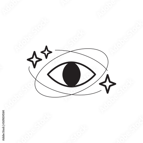 Quantum healing vector illustration graphic symbol. Meditation, alternative medicine or astral, universe energy sign. Isolated.
