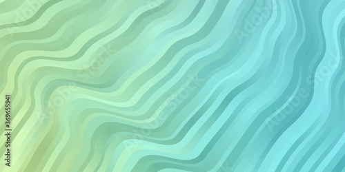 Light Blue, Green vector background with curves. Bright illustration with gradient circular arcs. Pattern for websites, landing pages.