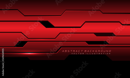 Abstract red metallic cyber circuit with black blank space design modern futuristic technology background vector illustration.