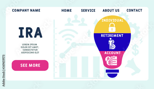Vector website design template . IRA - Individual Retirement Account illustration for website banner, marketing materials, business presentation, online advertising.