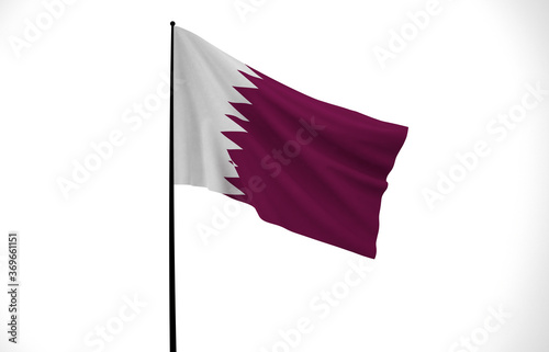 Qatar Flag, Floating Fabric Flag, Qatar, 3D Render