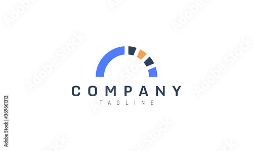 Abstract semicircle vector design concept suitable for tech startup company logo