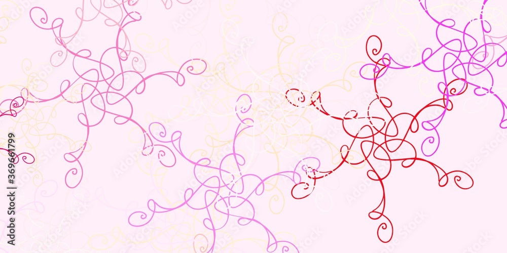 Light Pink vector background with bent lines.