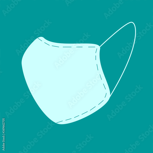 Vector medical mask icon. Healthcare design. Simple hand drawn illustration