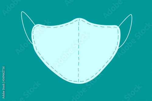 Vector medical mask icon. Healthcare design. Simple hand drawn illustration