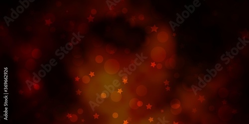Dark Pink vector background with circles, stars. Colorful illustration with gradient dots, stars. Design for wallpaper, fabric makers.