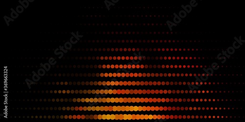 Dark Orange vector background with bubbles. Abstract colorful disks on simple gradient background. Pattern for business ads.