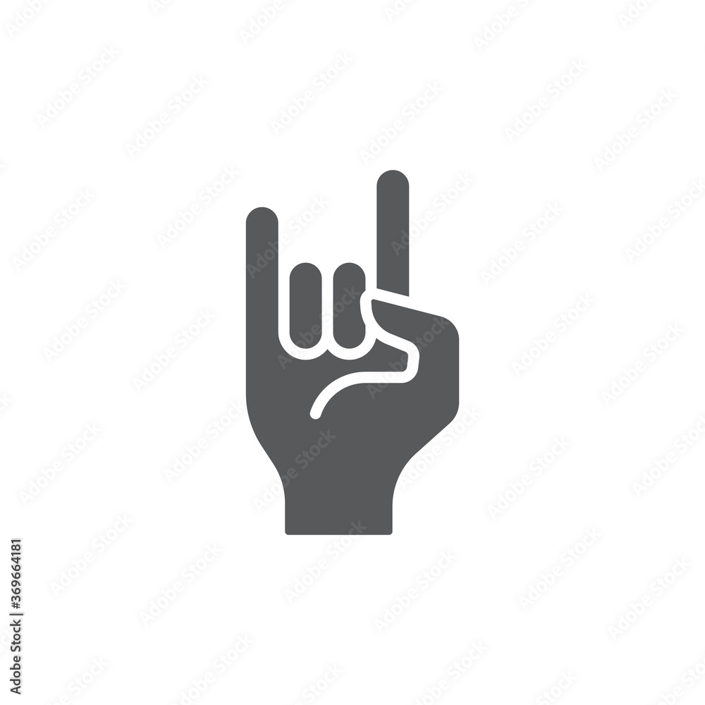 Rock and roll hand vector icon symbol isolated on white background Rock and roll hand vector icon symbol isolated on white background