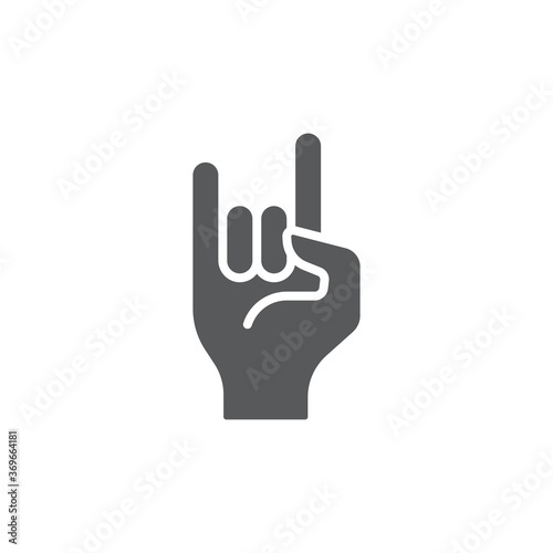 Rock and roll hand vector icon symbol isolated on white background